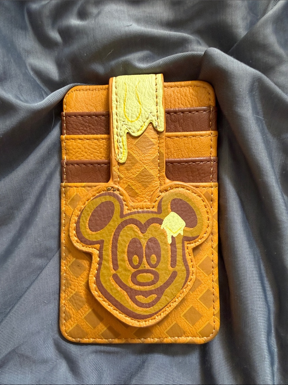 Yellow Disney Micky Mouse Waffle Card Holder Phone Wallet